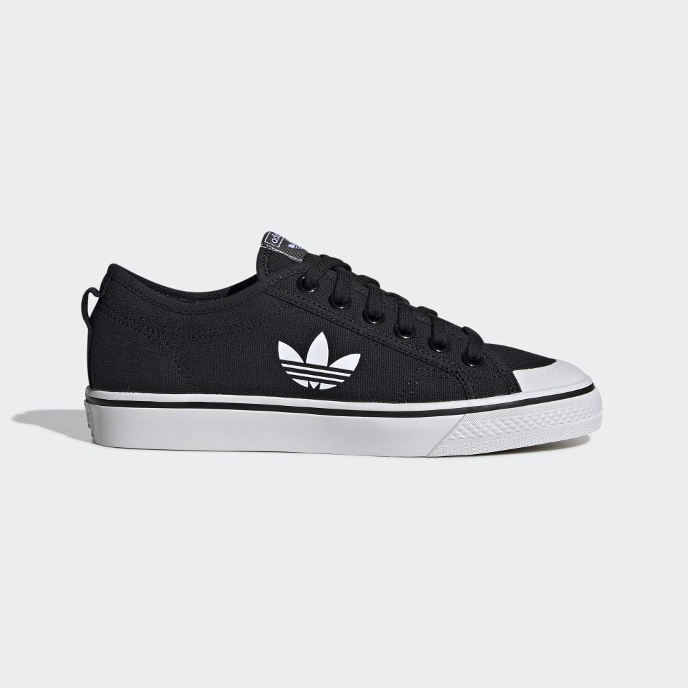 Originals Adidas Nizza Trefoil Dama Romania - Negrii/Albi EF1878